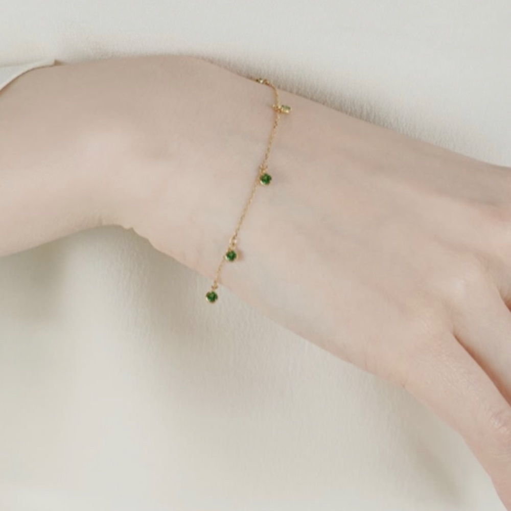 Green tourmaline and  Gold  bracelet  Hariqua